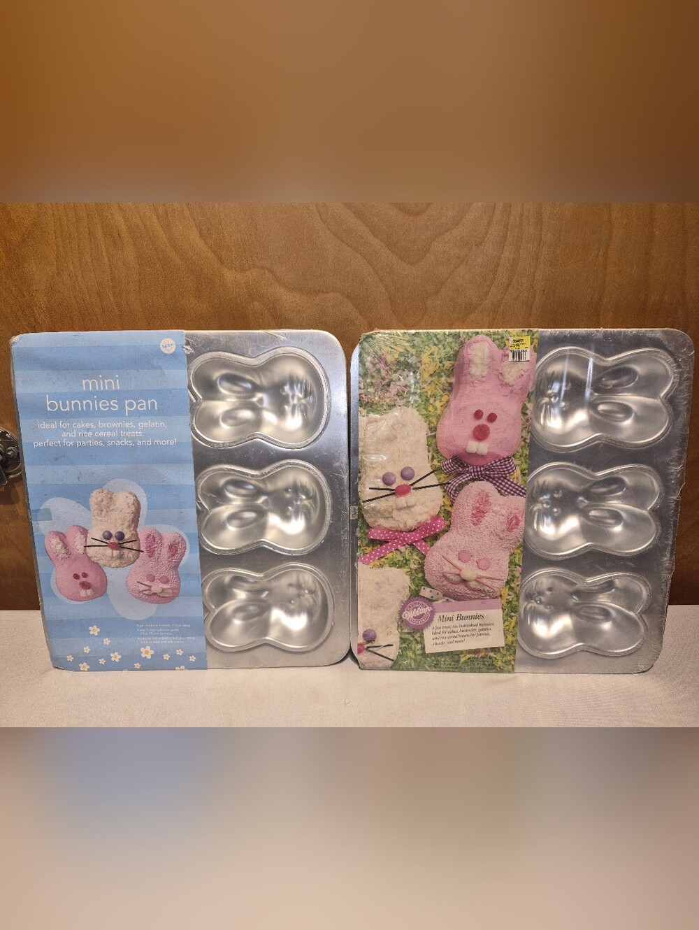 2 Wilton Easter Bunny Face Cake Pan Baking Mold New Old Stock Sealed Vintage